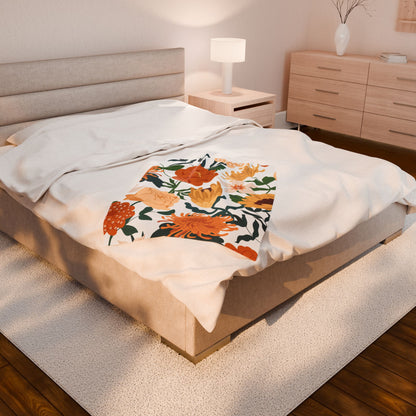 Floral Mom Plush Blanket, Mom Gift, Cozy Home Decor, Soft Throw for Gift, Blanket for Kids, Flower Pattern Blanket