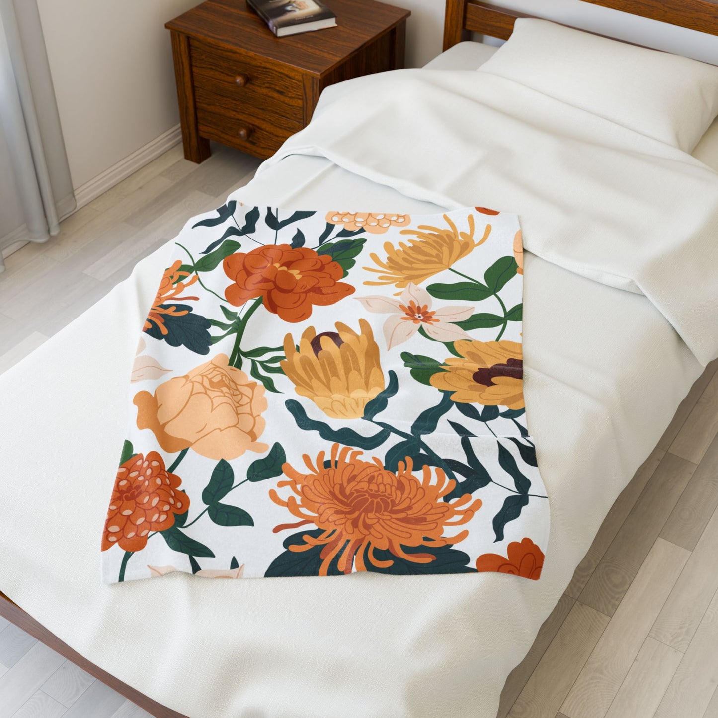 Floral Mom Plush Blanket, Mom Gift, Cozy Home Decor, Soft Throw for Gift, Blanket for Kids, Flower Pattern Blanket