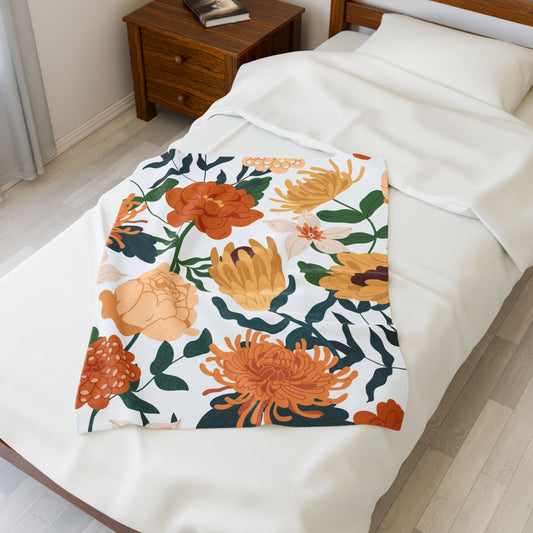 Floral Mom Plush Blanket, Mom Gift, Cozy Home Decor, Soft Throw for Gift, Blanket for Kids, Flower Pattern Blanket