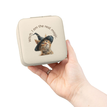Witchy Cat Jewelry Travel Case, Cute Organizer, Gift for Cat Lovers, Travel Jewelry Box, Perfect for Special Occasions