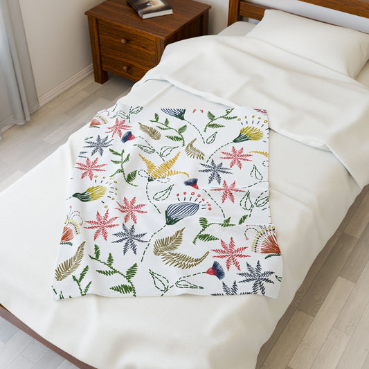Floral Mom Plush Blanket, Mom Gift, Cozy Home Decor, Soft Throw for Gift,  Flower Pattern Blanket