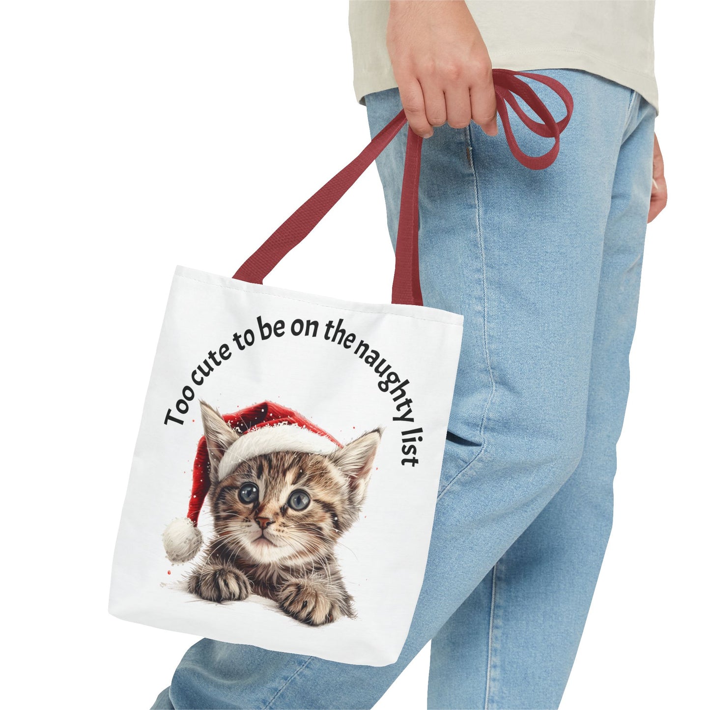 Cat Tote Bag Too cute to be on the naughty list