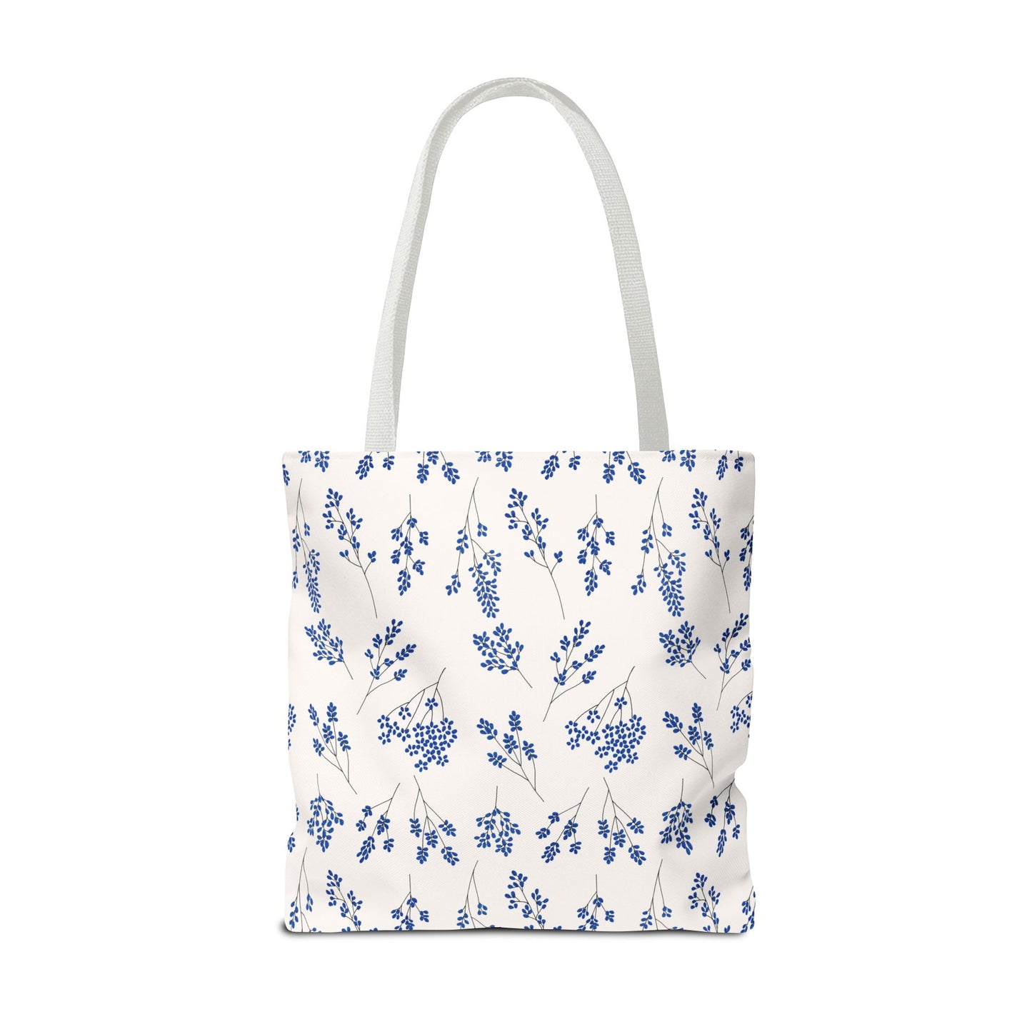 Floral Blue Tote Bag for Women | Durable Tote | Gift for Flower Lovers | Spring Style Bag