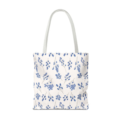 Floral Blue Tote Bag for Women | Durable Tote | Gift for Flower Lovers | Spring Style Bag