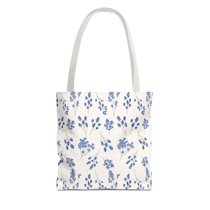 Floral Blue Tote Bag for Women | Durable Tote | Gift for Flower Lovers | Spring Style Bag