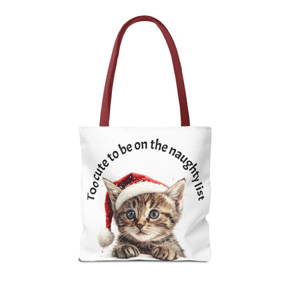Cat Tote Bag Too cute to be on the naughty list