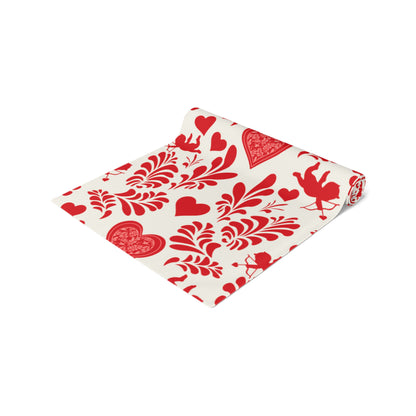 Valentine Table Runner, Romantic Table Runner, Romantic Dinner, Table Decor, House Decor, Housewarming Gift, Polyester, Cotton