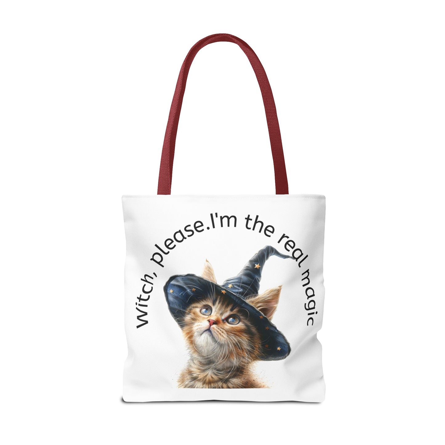 Tote Bag Cat Design with Witch Hat- Cat lovers- Cat moms