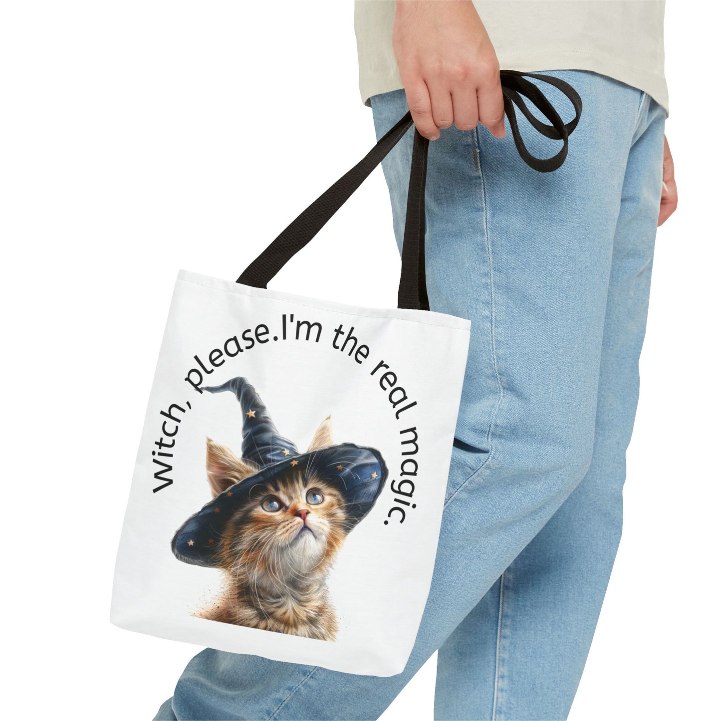 Cute Cat Witch Please Tote Bag